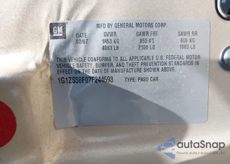 2007 Chevrolet Malibu Ls из США, поврежденный, VIN 1G1ZS58F07F244593